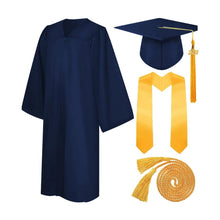 Charger l&#39;image dans la galerie, Tenue Complète Cérémonie Diplômés Adulte (Toque + Toge + Écharpe + Cordon)
